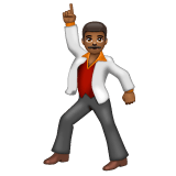 Whatsapp design of the man dancing: medium-dark skin tone emoji verson:2.23.2.72
