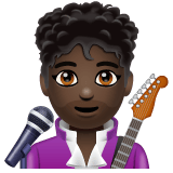 Whatsapp design of the man singer: dark skin tone emoji verson:2.23.2.72