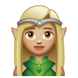 Whatsapp design of the elf: medium-light skin tone emoji verson:2.23.2.72