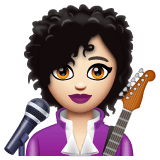 Whatsapp design of the woman singer: light skin tone emoji verson:2.23.2.72