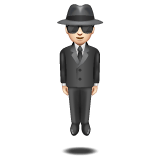 Whatsapp design of the person in suit levitating: light skin tone emoji verson:2.23.2.72