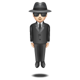 Whatsapp design of the person in suit levitating: light skin tone emoji verson:2.23.2.72