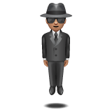 Whatsapp design of the person in suit levitating: medium skin tone emoji verson:2.23.2.72