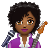 Whatsapp design of the woman singer: medium-dark skin tone emoji verson:2.23.2.72
