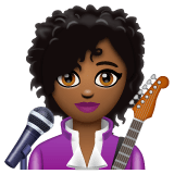 Whatsapp design of the woman singer: medium-dark skin tone emoji verson:2.23.2.72