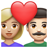 Whatsapp design of the couple with heart: woman man medium-light skin tone light skin tone emoji verson:2.23.2.72