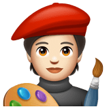 Whatsapp design of the artist: light skin tone emoji verson:2.23.2.72