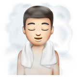 Whatsapp design of the person in steamy room: light skin tone emoji verson:2.23.2.72