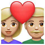 Whatsapp design of the couple with heart: woman man medium-light skin tone emoji verson:2.23.2.72