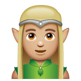 Whatsapp design of the man elf: medium-light skin tone emoji verson:2.23.2.72