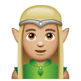 Whatsapp design of the man elf: medium-light skin tone emoji verson:2.23.2.72