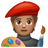 Whatsapp design of the artist: medium skin tone emoji verson:2.23.2.72