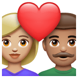 Whatsapp design of the couple with heart: woman man medium-light skin tone medium skin tone emoji verson:2.23.2.72