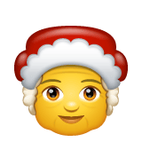 Whatsapp design of the Mrs. Claus emoji verson:2.23.2.72